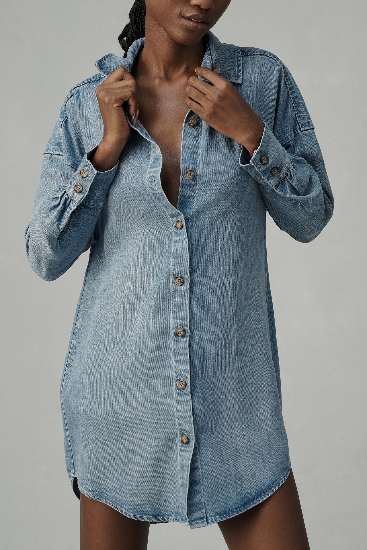 Bella Dahl Paisley Denim Mini Shirt Dress