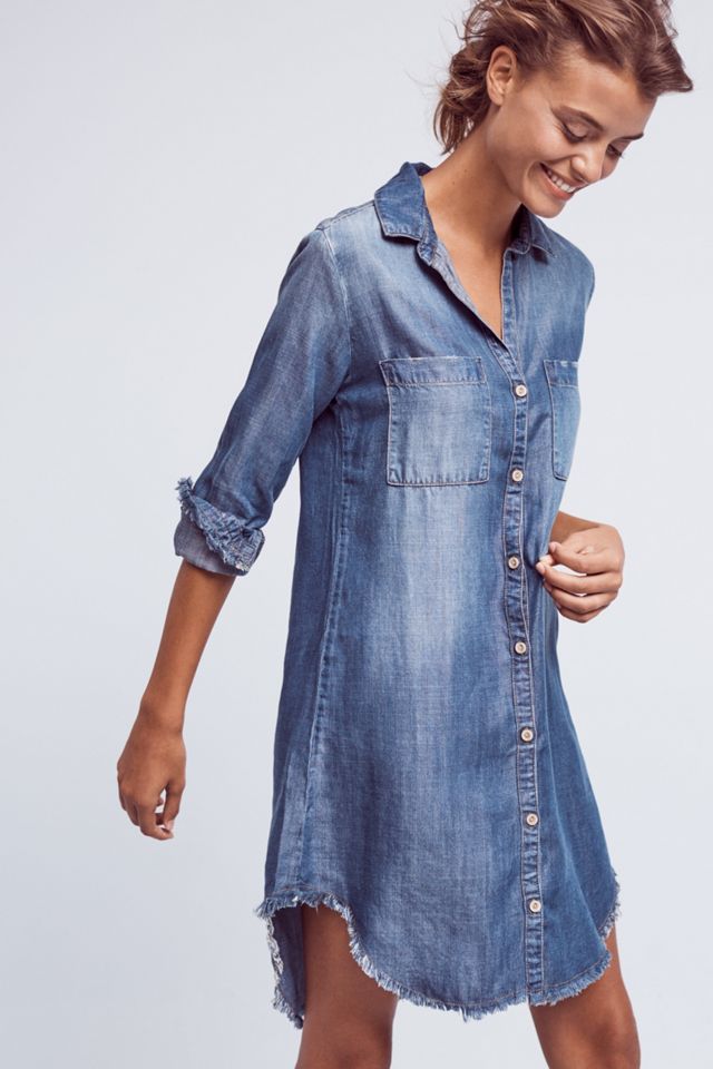 Fringed Chambray Buttondown Tunic #1