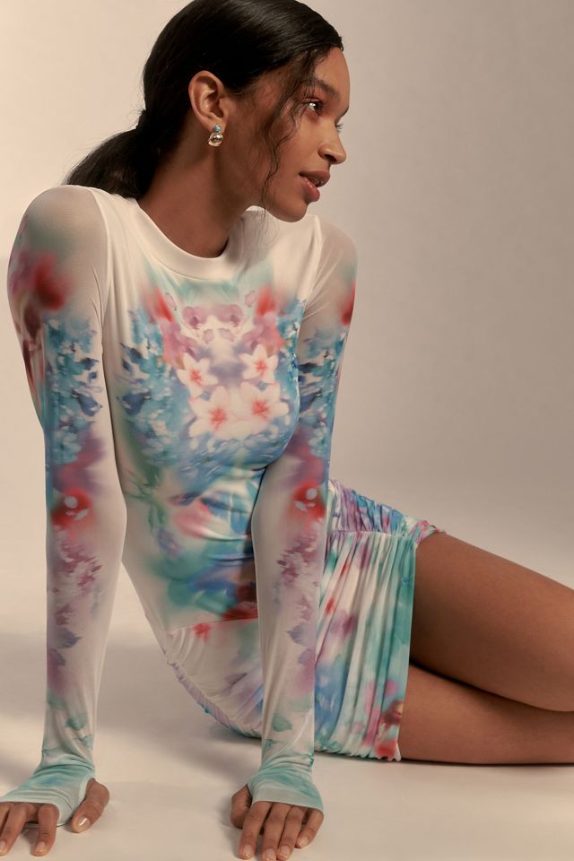 AFRM Mirza Ruched Mesh Mini Dress #2
