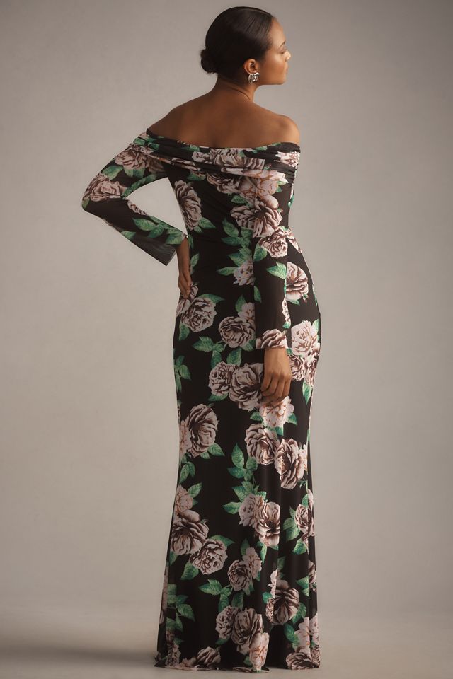 Robe longue en mesh à épaules dénudées et manches longues AFRM #5