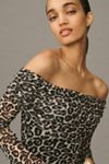 AFRM Long-Sleeve Off-The-Shoulder Mesh Maxi Dress