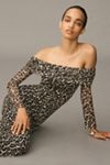 AFRM Long-Sleeve Off-The-Shoulder Mesh Maxi Dress