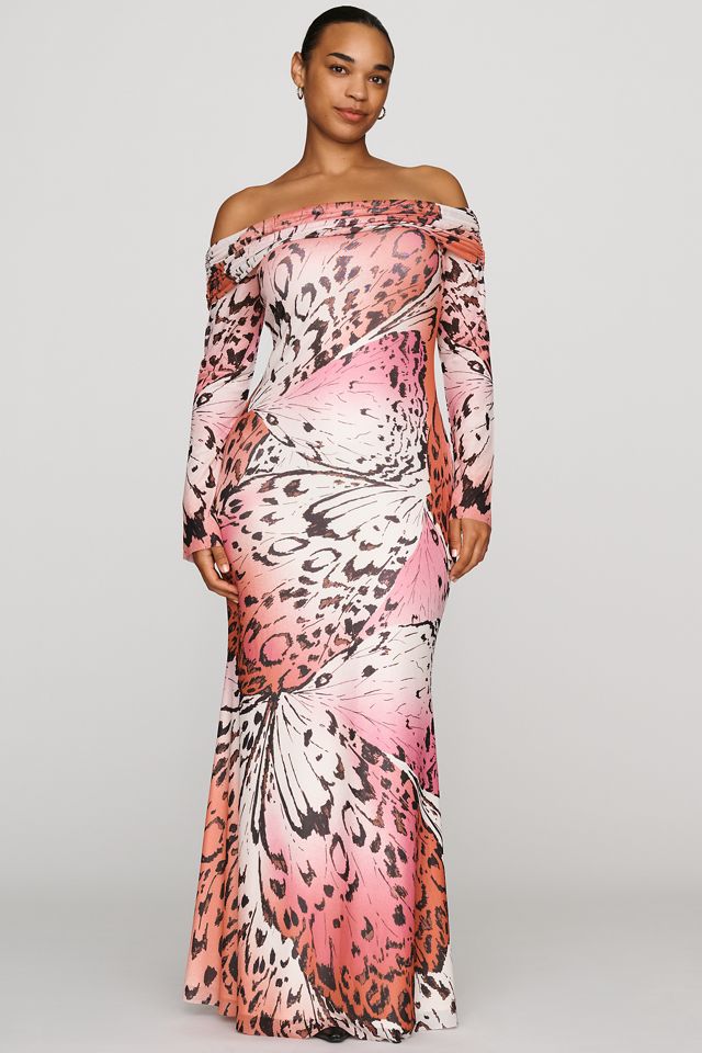 AFRM Off-Shoulder Mesh Maxi Dress #3