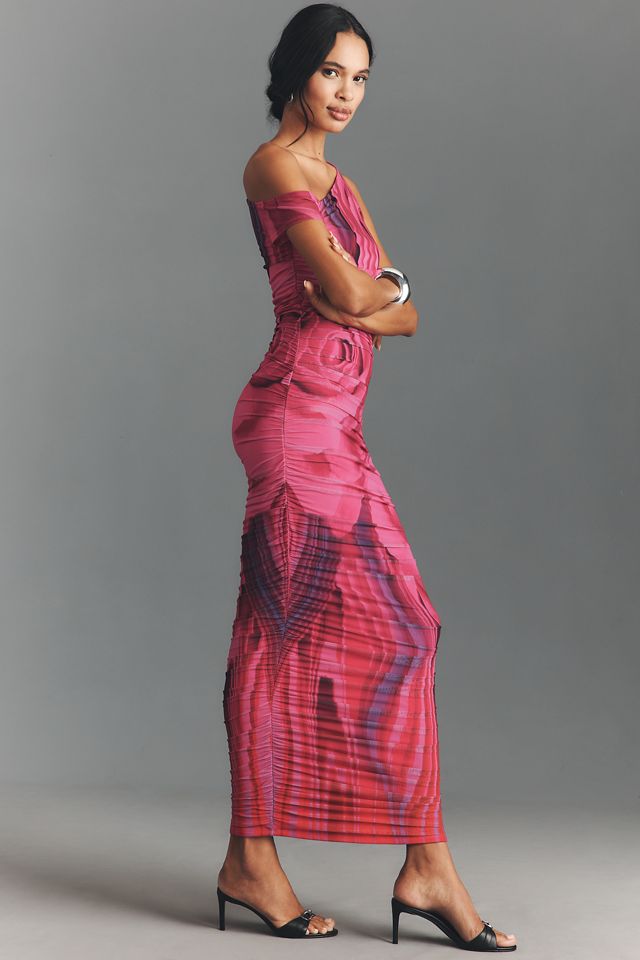 AFRM Off-The-Shoulder Ruched Maxi Dress #2
