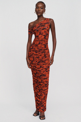 AFRM Off-The-Shoulder Ruched Maxi Dress by Anthropologie