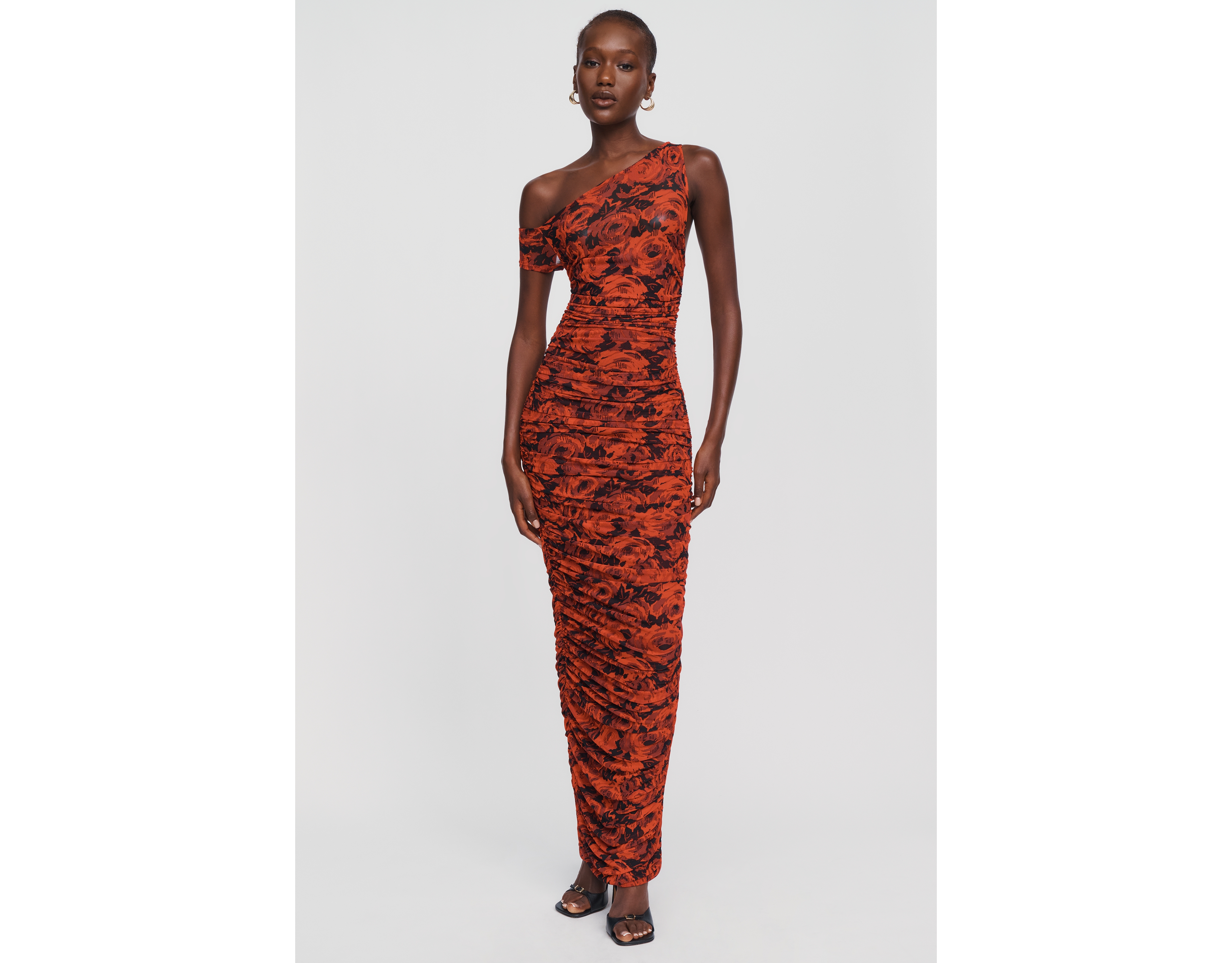 AFRM Off-The-Shoulder Ruched Maxi Dress