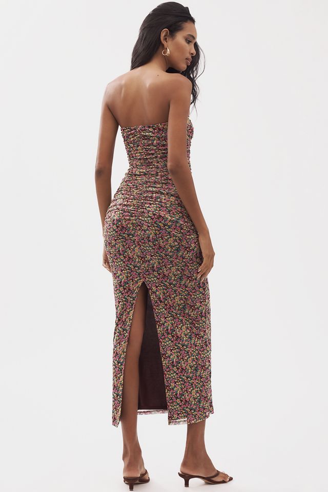 AFRM Strapless Mesh Midi Dress #1