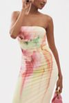 AFRM Strapless Mesh Midi Dress