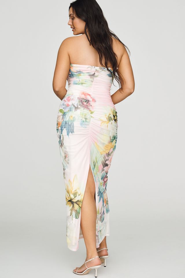 AFRM Strapless Mesh Midi Dress #6