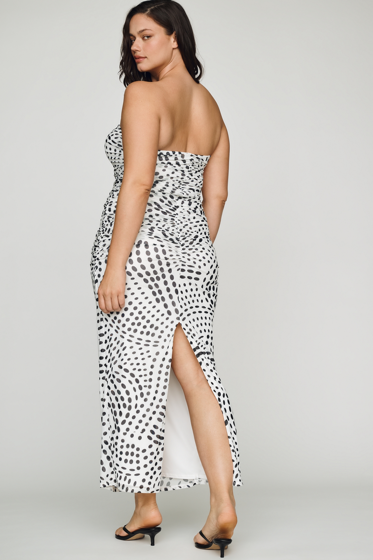 AFRM Strapless Mesh Midi Dress