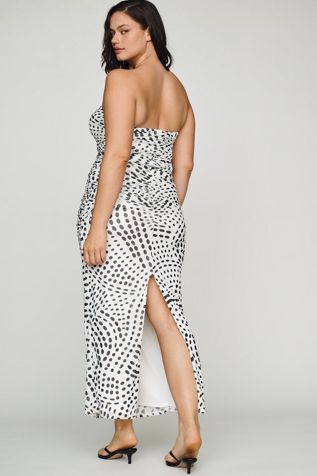 AFRM Strapless Mesh Midi Dress #5