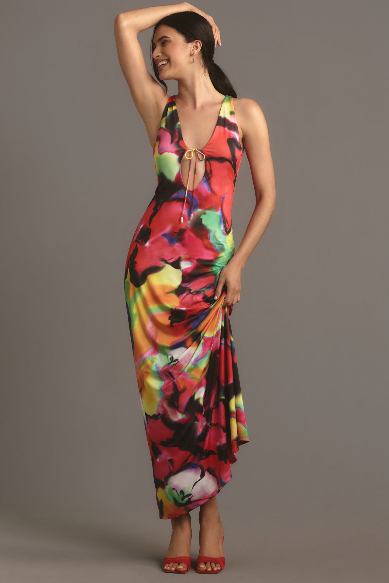 AFRM Sleeveless Cutout Knit Maxi Dress