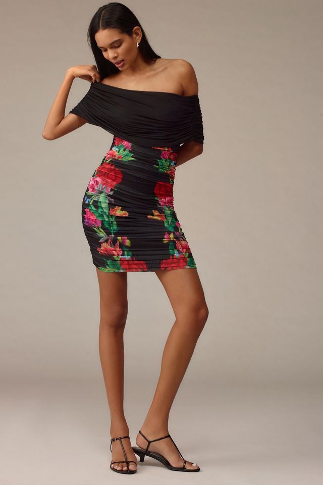 AFRM Abito Mini Slim in Mesh Fuori-dalla-Spalla #2