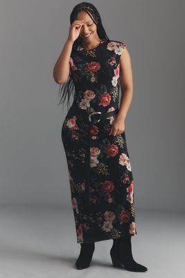 AFRM Short-Sleeve Slim Mesh Maxi Dress