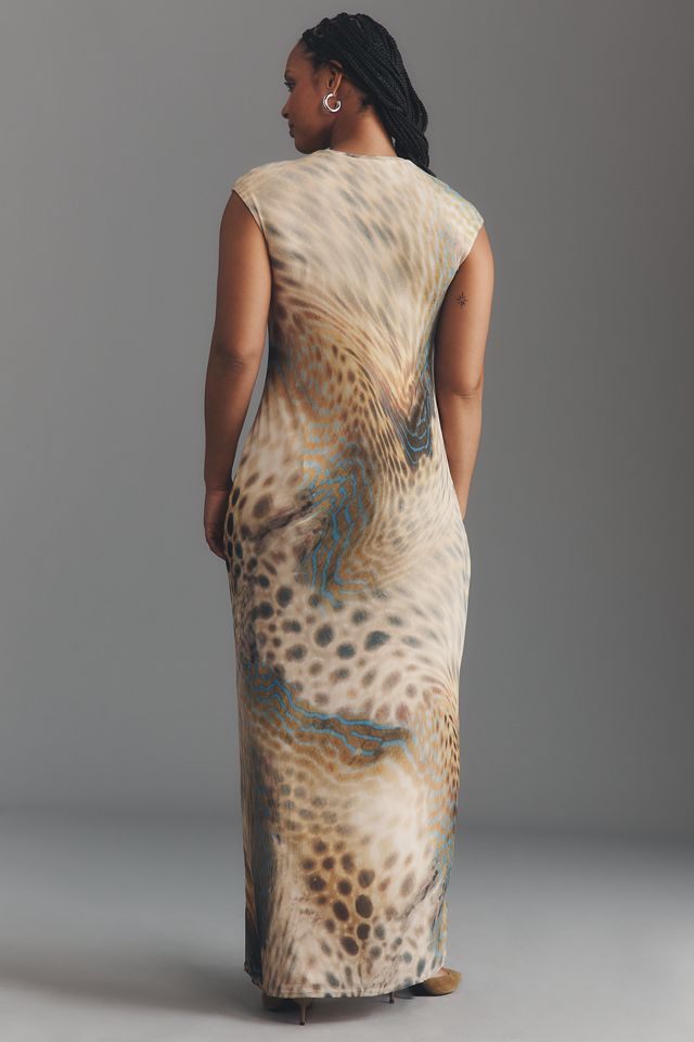 AFRM Short-Sleeve Slim Mesh Maxi Dress #2
