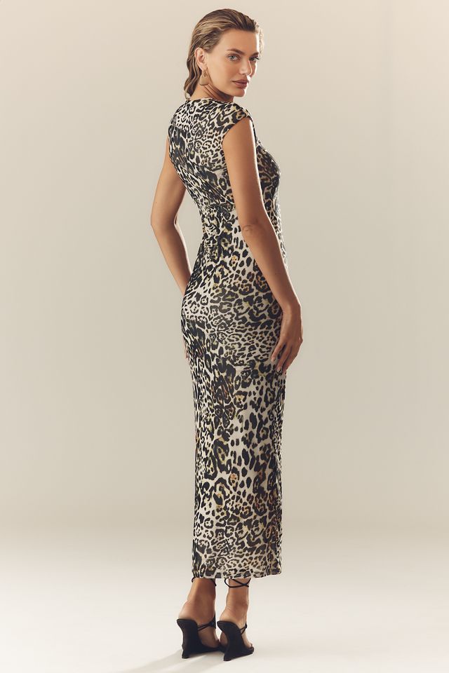 AFRM Short-Sleeve Slim Mesh Maxi Dress #2