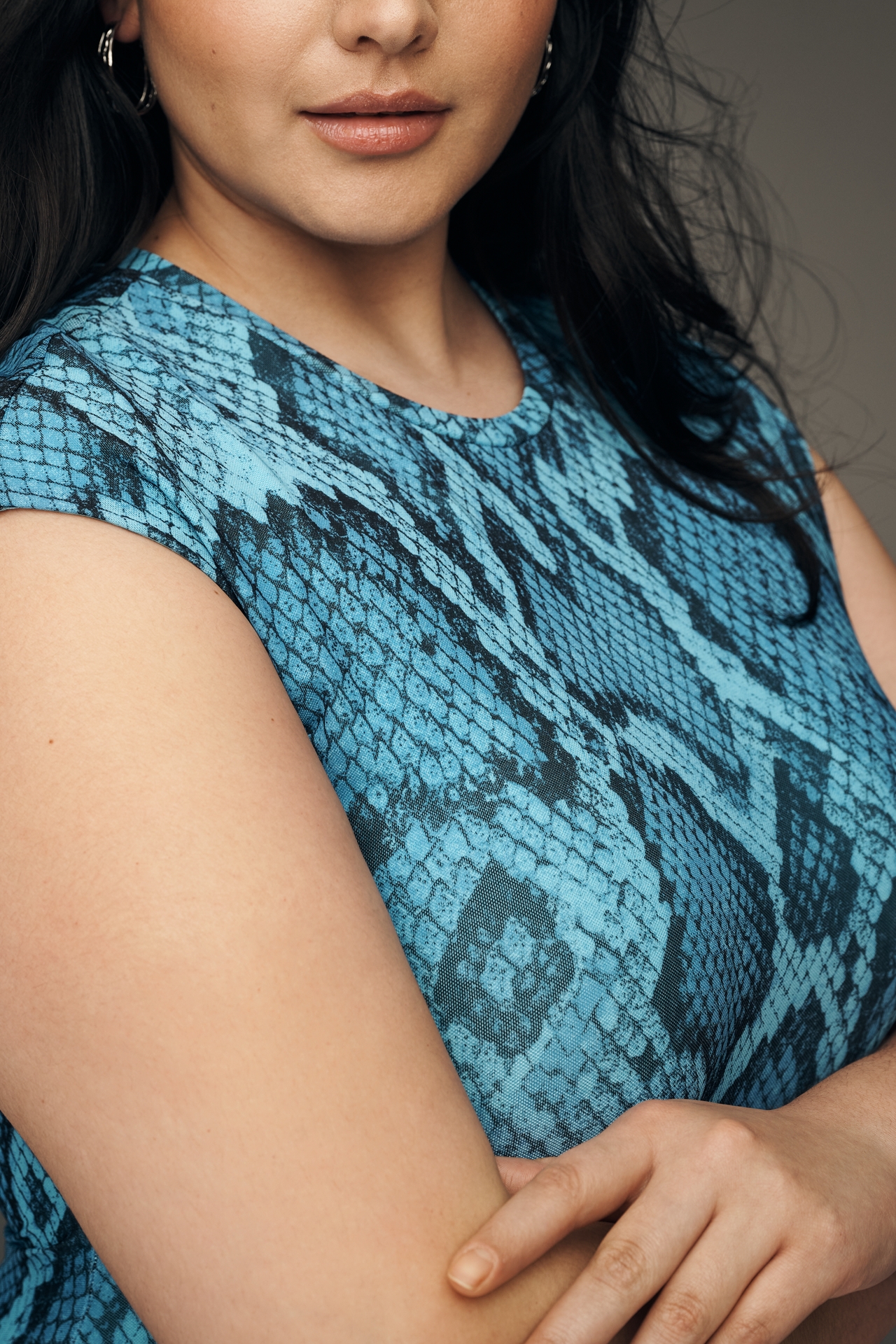 AFRM Short-Sleeve Slim Mesh Maxi Dress