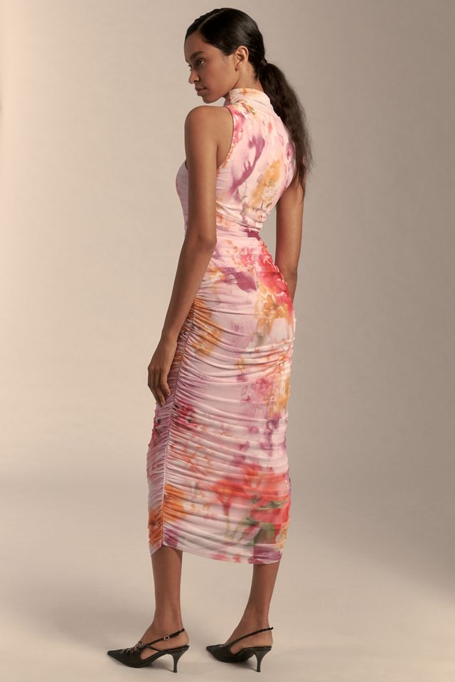 AFRM Fiorella Mock-Neck Rosette Midi Dress #3