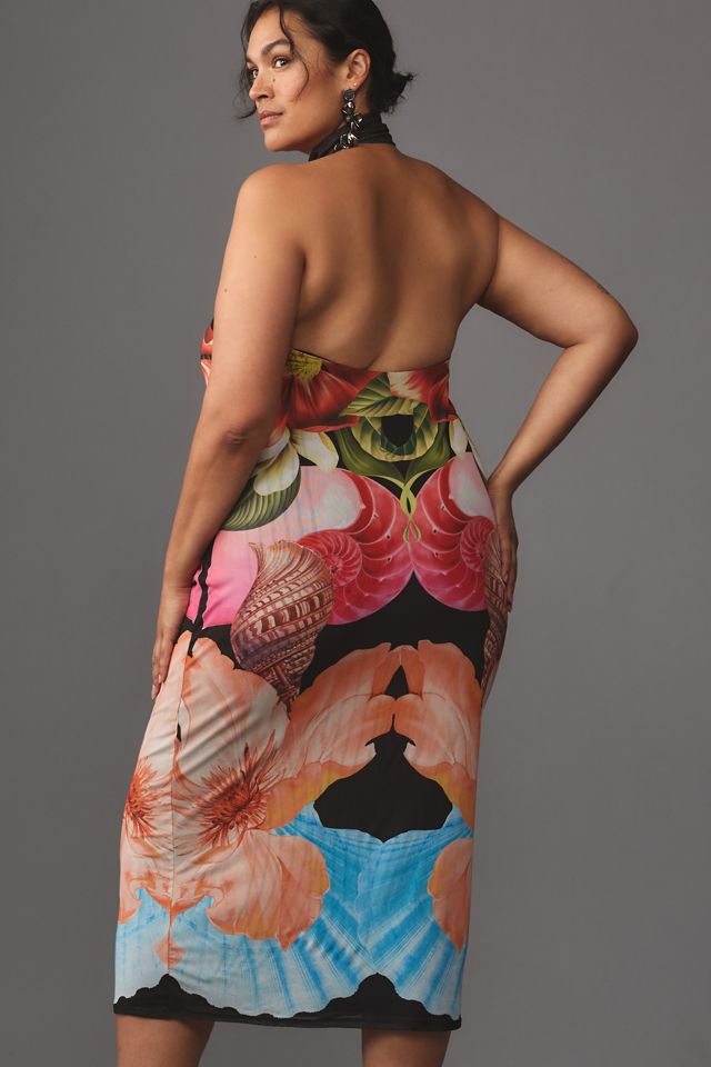 AFRM Olimpia Halter Mesh Midi Dress #4