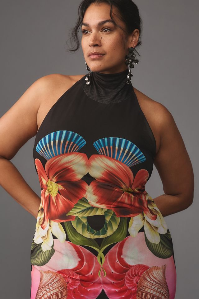 AFRM Olimpia Halter Mesh Midi Dress #5