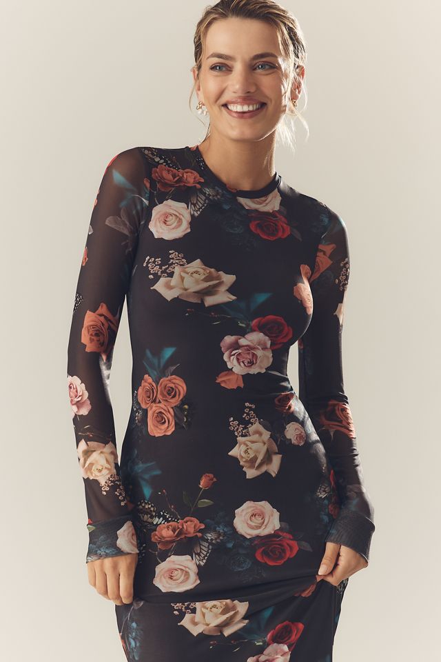 AFRM Didi Long-Sleeve Mesh Maxi Dress #1