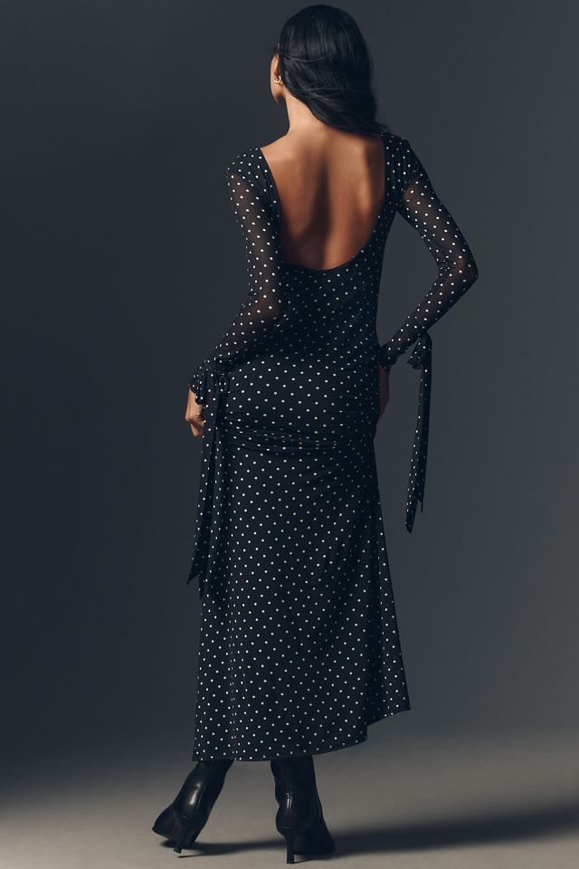 AFRM Marion Long-Sleeve Crew-Neck Mesh Maxi Dress #2