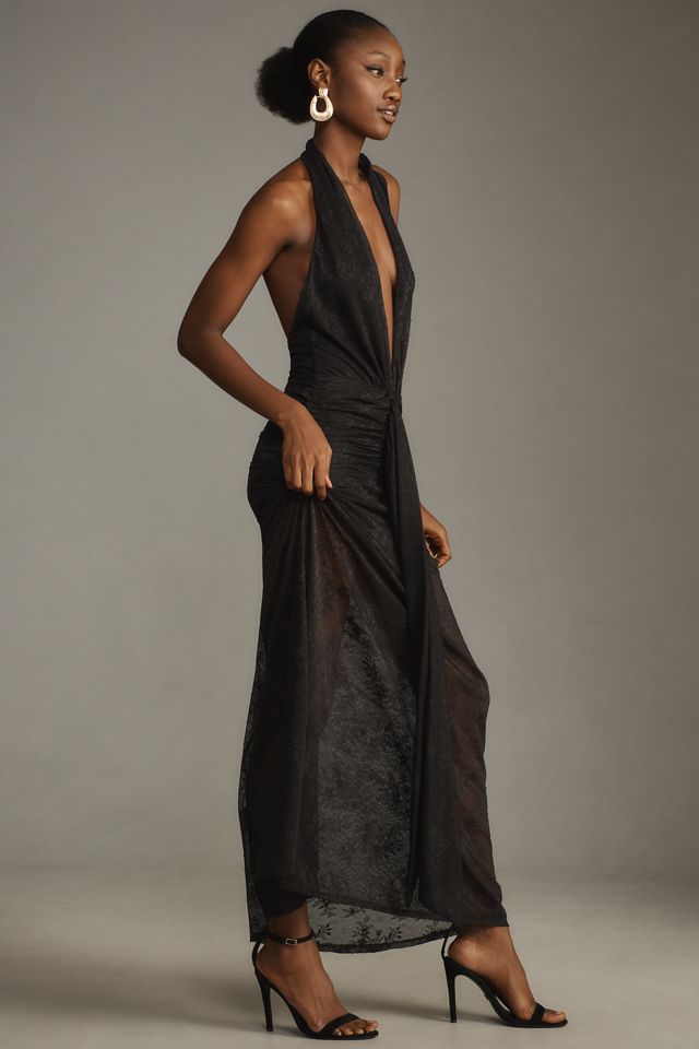 AFRM Heidi Halter Plunge Maxi Dress #3