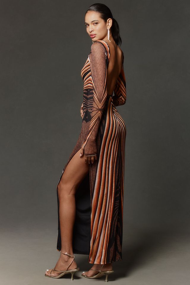 AFRM Nettie Long-Sleeve Mesh Maxi Dress #2