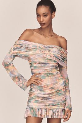 Fay Off-The-Shoulder Mesh Mini Dress taille: 2XS chez Anthropologie - AFRM - Modalova