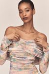 AFRM Fay Off-The-Shoulder Mesh Mini Dress