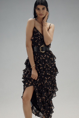 AFRM ILARIA SWEETHEART RUCHED MESH MAXI DRESS 