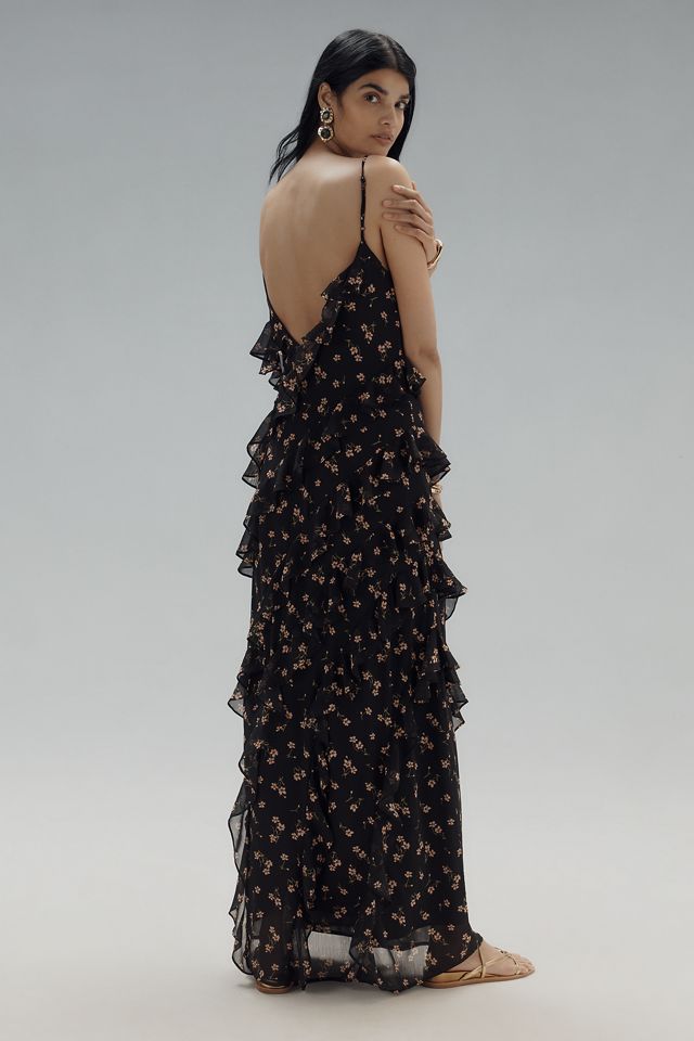 AFRM Ilaria Sweetheart Ruched Mesh Maxi Dress #3