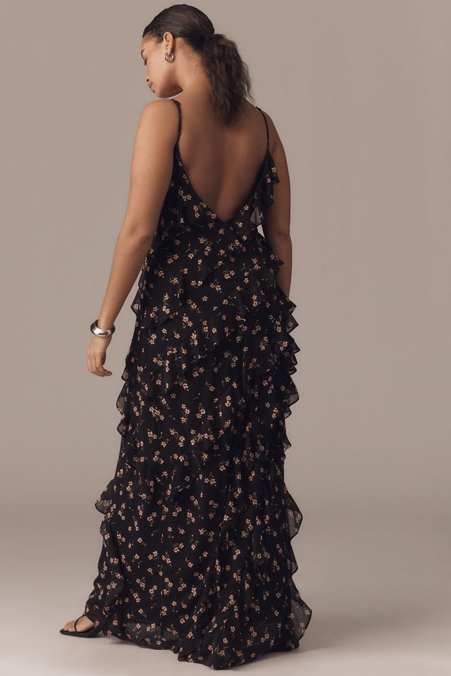 AFRM Ilaria Sweetheart Ruched Mesh Maxi Dress #6