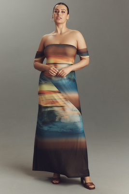 Barot Mesh Off-The-Shoulder Maxi Dress