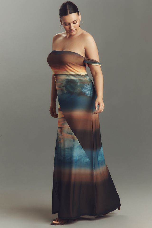 AFRM Barot Mesh Off-The-Shoulder Maxi Dress #5