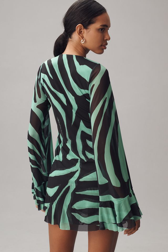 AFRM Kori Mesh Long-Sleeve Mini Dress #1