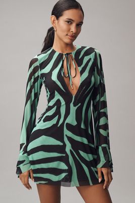 AFRM Kori Mesh Langarm-Minikleid