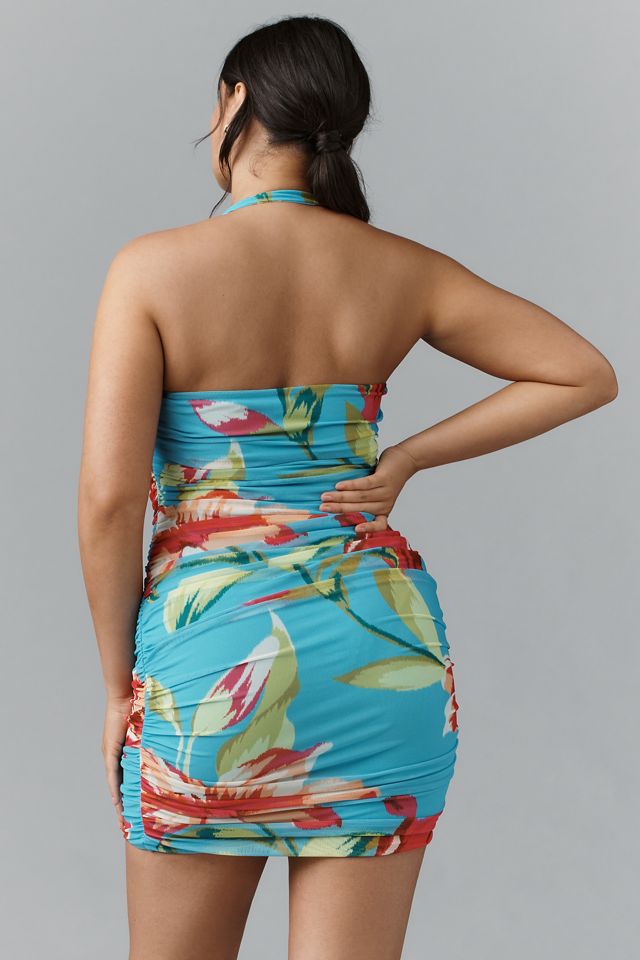 AFRM Bonnie Halter Square-Neck Mini Dress #6
