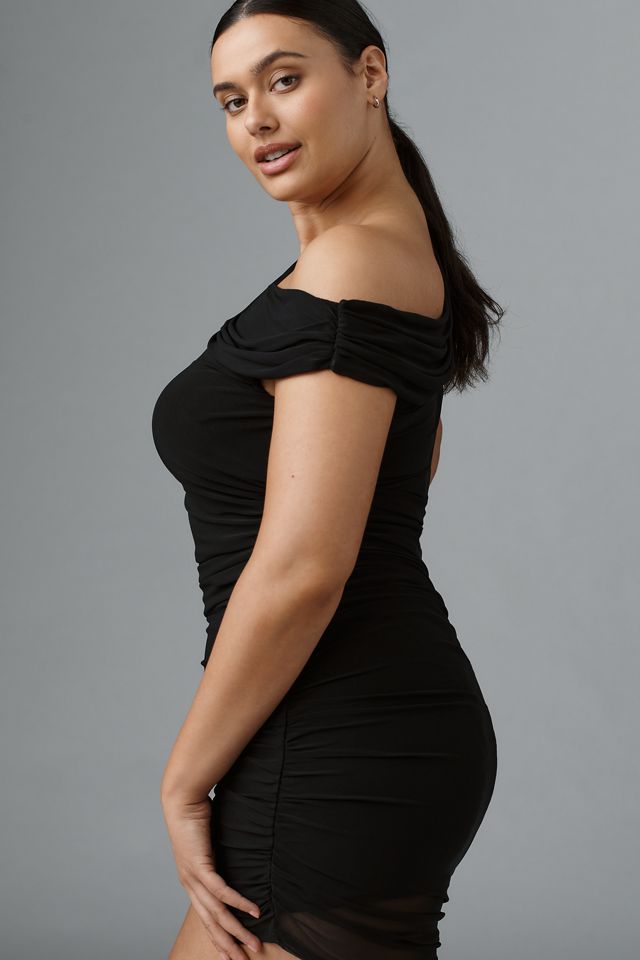 AFRM Chaska Plus Off-Shoulder Mesh Mini Dress #3