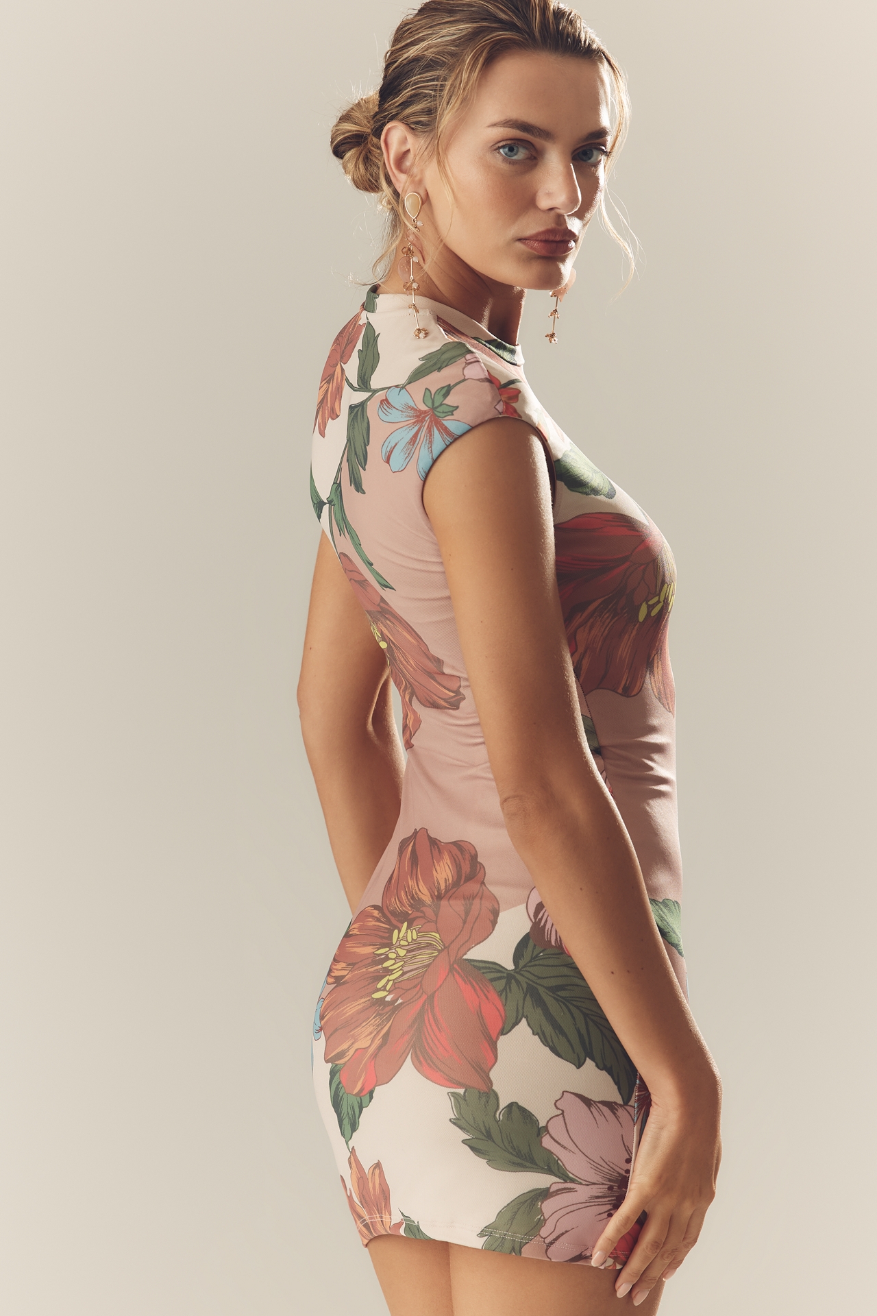 AFRM Fitted Mesh Mini Dress