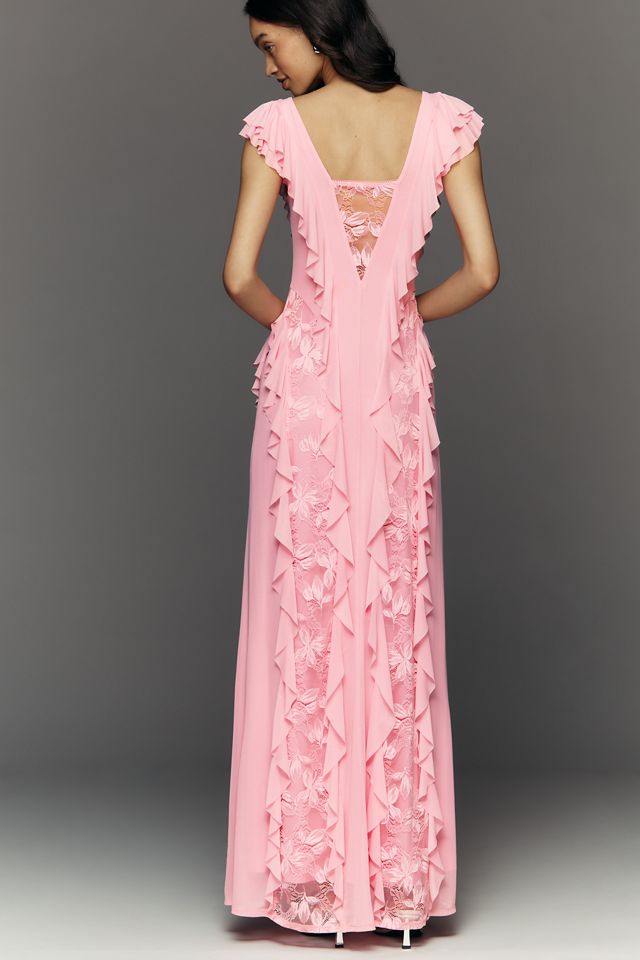 AFRM Trista Ruffle-Sleeve V-Neck Maxi Dress #3