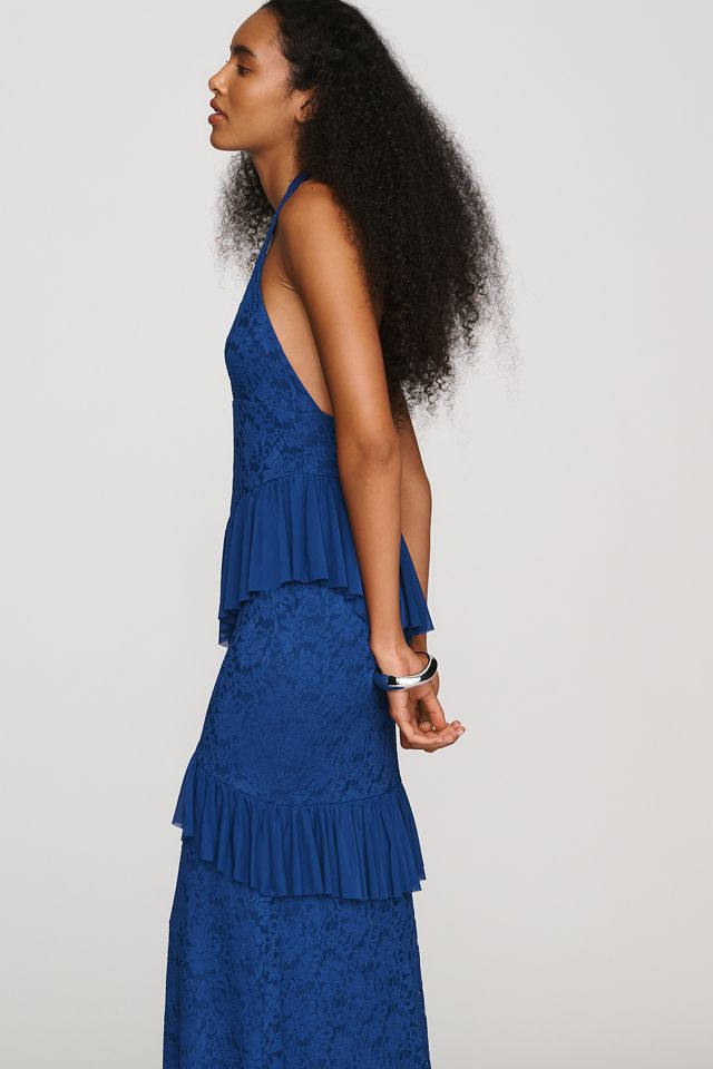AFRM Halter Ruffle Maxi Dress #3