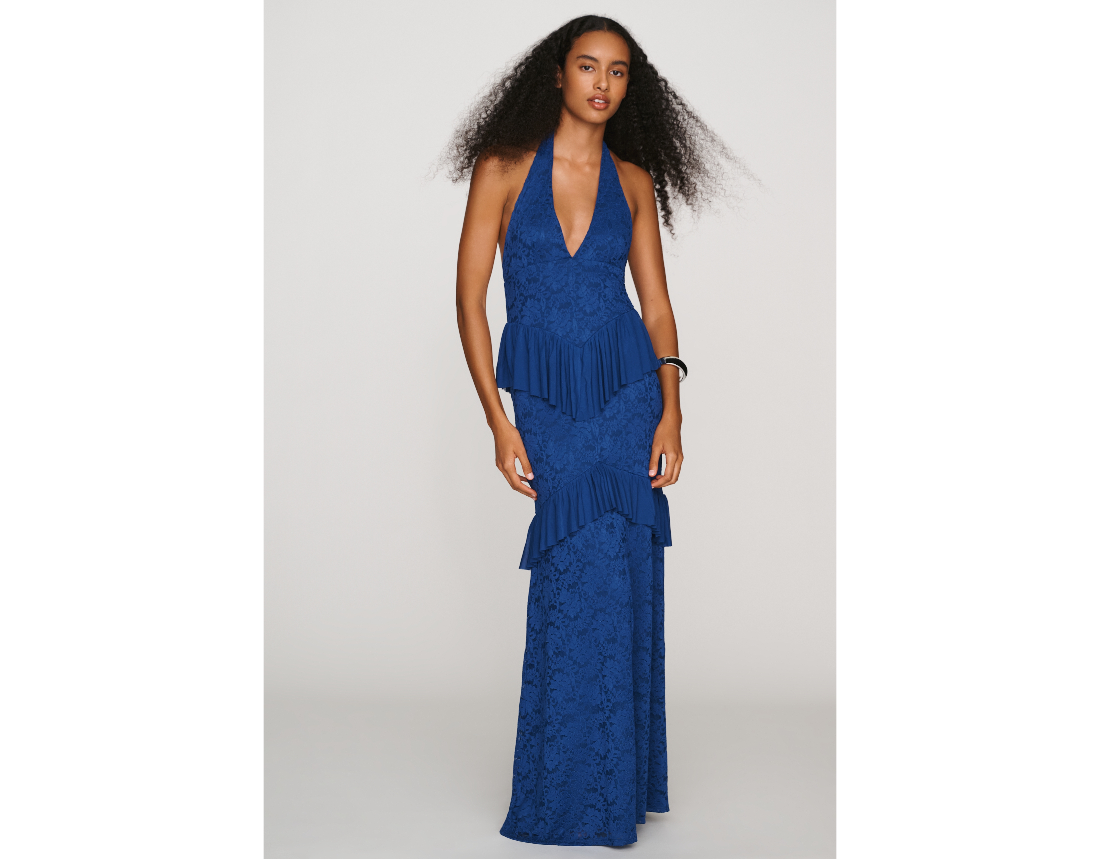 AFRM Halter Ruffle Maxi Dress