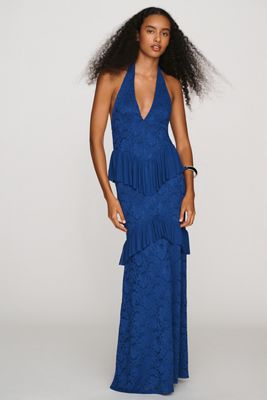 AFRM Halter Ruffle Maxi Dress