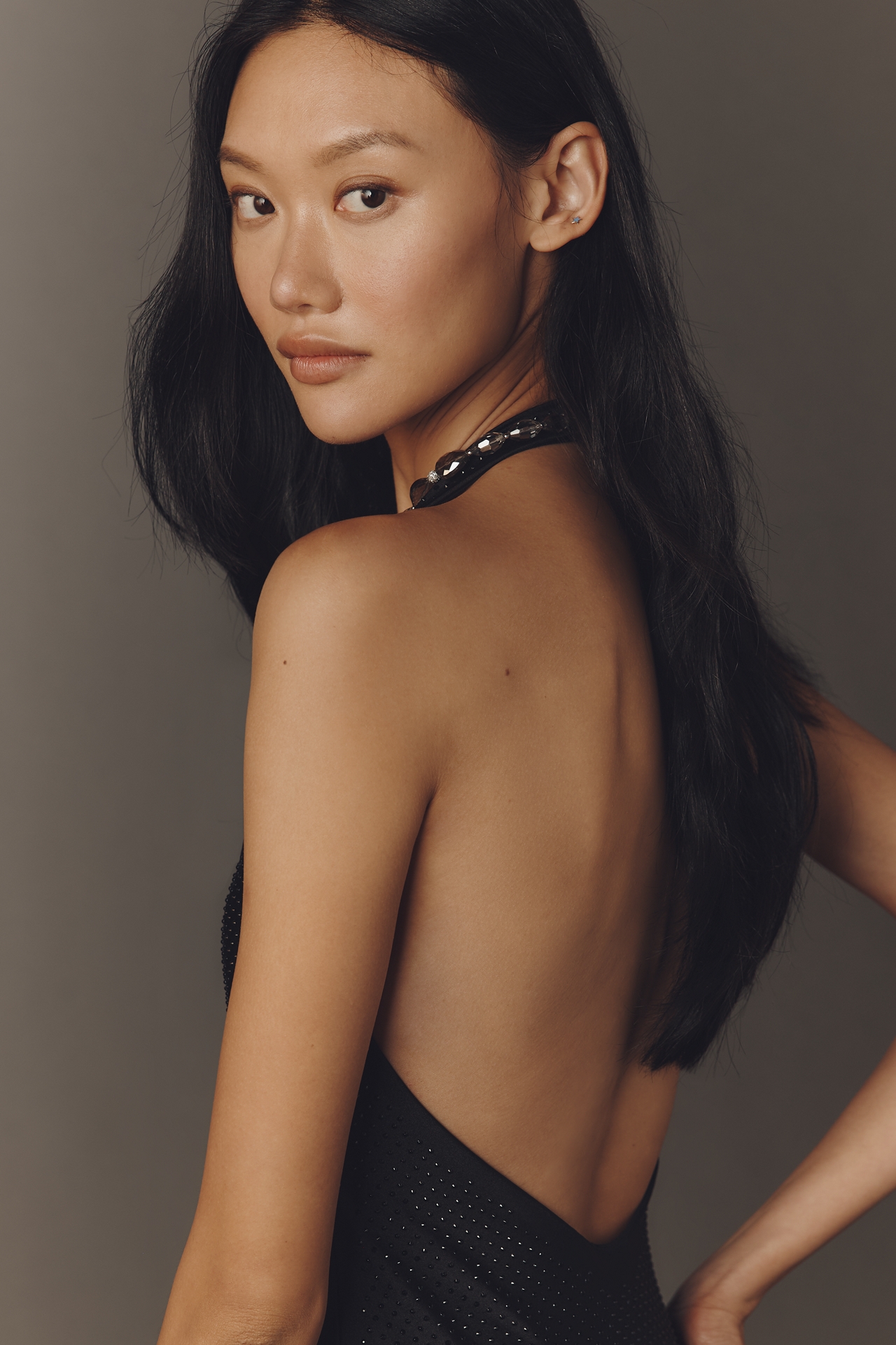 AFRM Danika Halter Mesh Maxi Dress