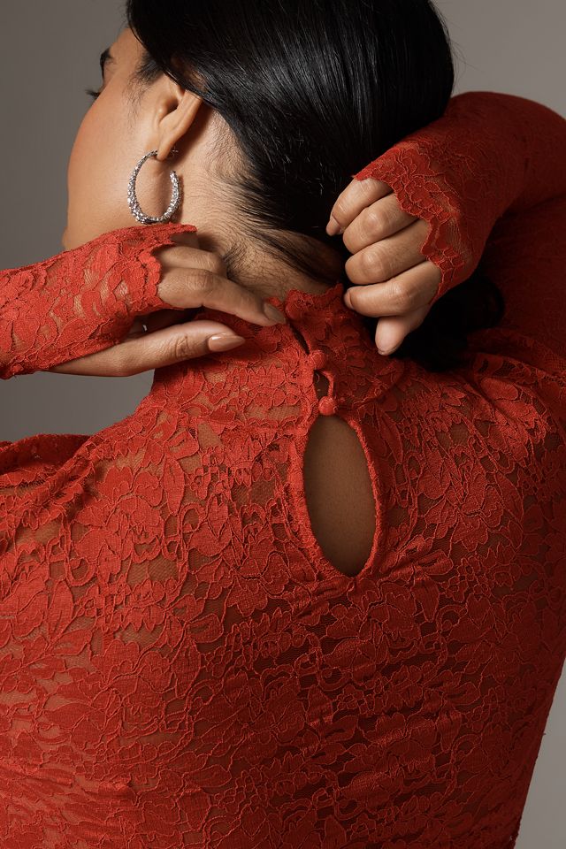 AFRM Joysel Long-Sleeve Mock-Neck Slim Midi Dress #4