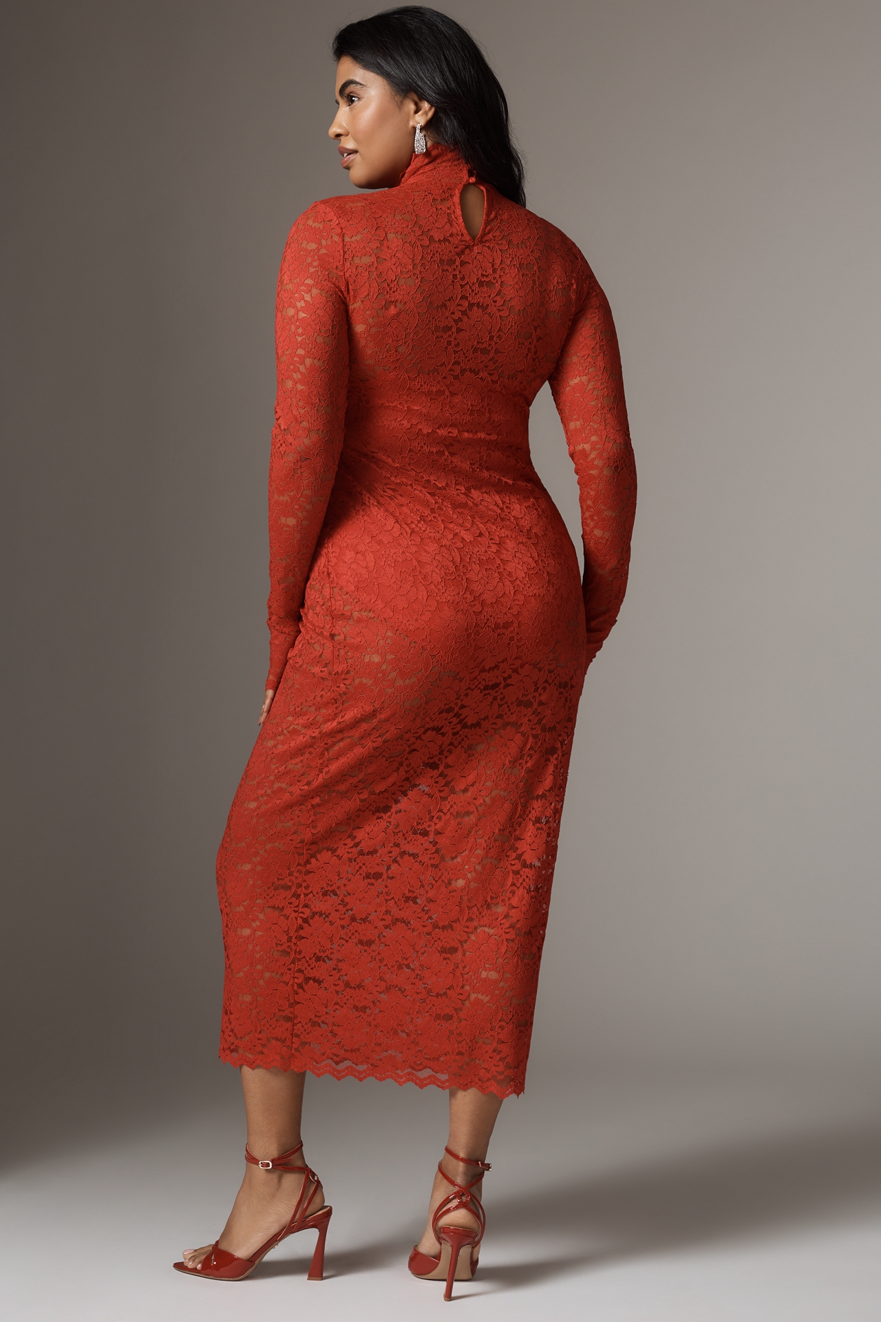 AFRM Joysel Long-Sleeve Mock-Neck Slim Midi Dress