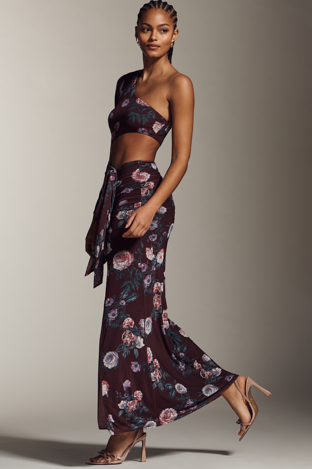 AFRM Shai One-Shoulder Cutout Maxi Dress
