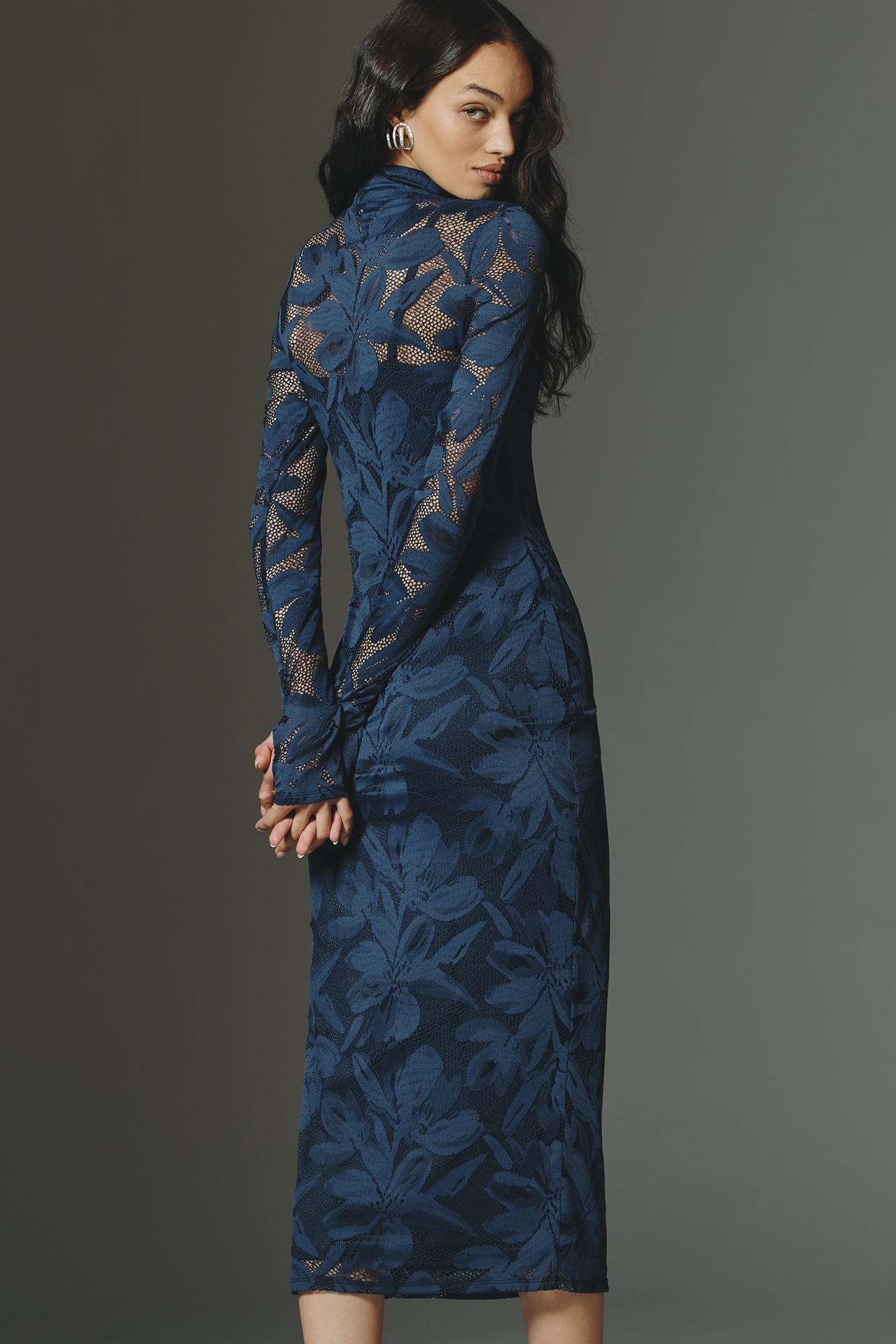 AFRM Shailene Long-Sleeve Mock-Neck Maxi Dress