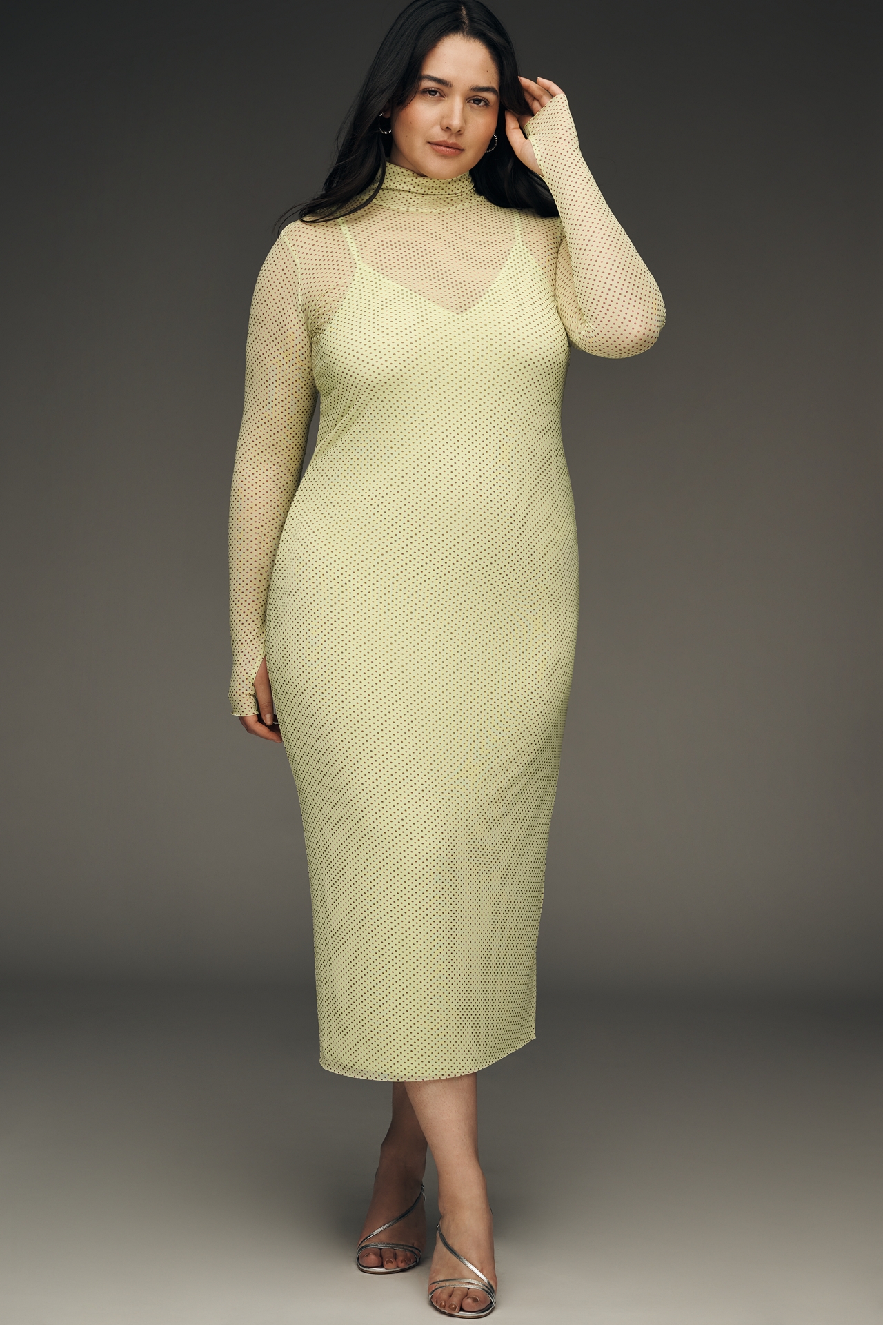AFRM Shailene Long-Sleeve Mock-Neck Maxi Dress